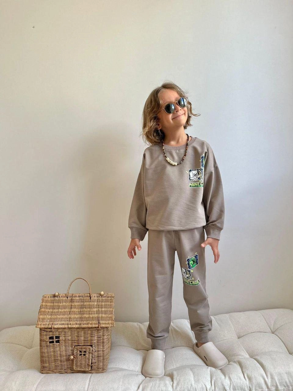 Cg Kids Minecraft Açık Kahve Erkek Çocuk 2 Iplik Alt Üst Takım Sü Açık Kahverengi - Bej Cg Kids Minecraft Açık Kahve Erkek Çocuk 2 Iplik Alt Üst Takım Sü Açık Kahverengi - Bej