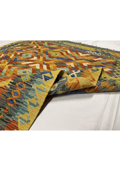 El Dokuma Afgan Kilim 100% Yün Kök Boya Elsanat Eserı İle Harıka Model Çok Renkli
