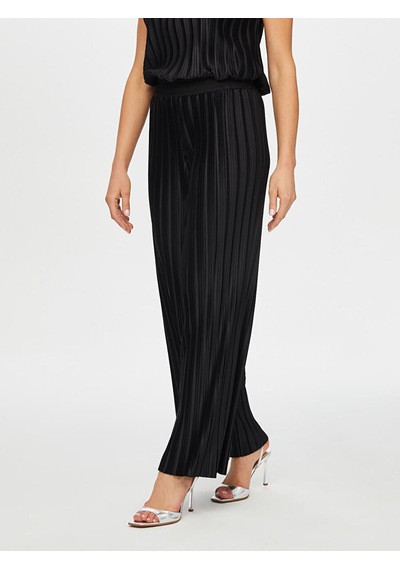 Faik Sönmez Beli Lastikli Kendinden Piliseli Wıde Leg Fıt Pantolon S26pnt003 Us26pnt00310 Siyah