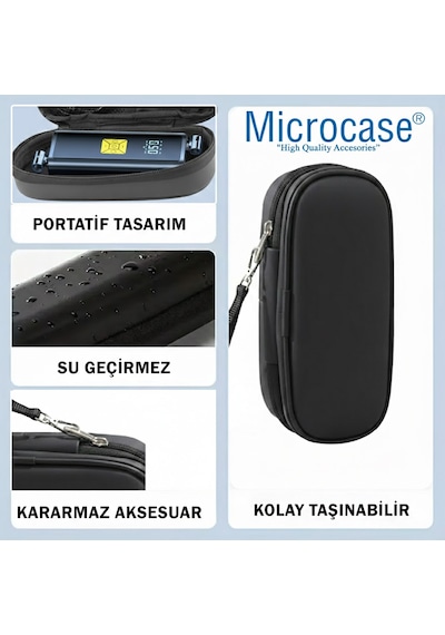 Microcase Şarjlı Hava Pompası Kompresörleri İçin Askılıklı Seyahat Saklama Çantası Koruma Kabı Kutusu Al5434 Siyah