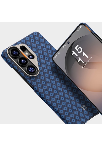 Galaxy Uyumlu S26 Ultra Uyumlu Kılıf M-safe Özellikli Benks Armorair Armorgrid Serisi Kevlar Kapak Mavi Mavi
