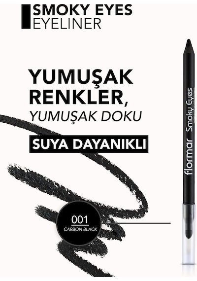 Flormar Smoky Eyes Gölgelendirme Başlıklı Kajal Göz Kalemi 001 Carbon Black