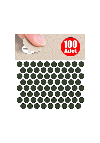 Yapışkanlı Tıpa Dolap Vida Kapatma Gizleme Kapağı Parlak Antrasit Gri -100adet