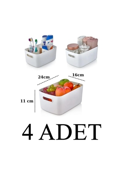 4 Adet 3.5 Lt Dolap Içi, Buzdolabı Düzenleyici, Banyo Organizer Sepet