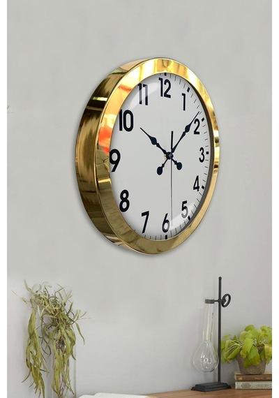 36 Cm Gold Metal Standart Duvar Saati Diğer