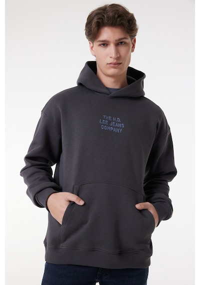 Lee Relaxed Fit Geniş Kesim Kapüşonlu Içi Polarlı Sırt Baskılı Antrasit Sweatshirt LM05RHON Siyah Lee Relaxed Fit Geniş Kesim Kapüşonlu Içi Polarlı Sırt Baskılı Antrasit Sweatshirt LM05RHON Siyah