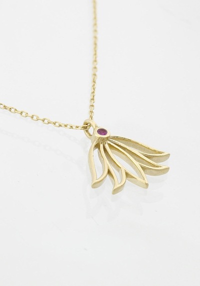 Yakut Lotus Çiçeği Kolye 07414063