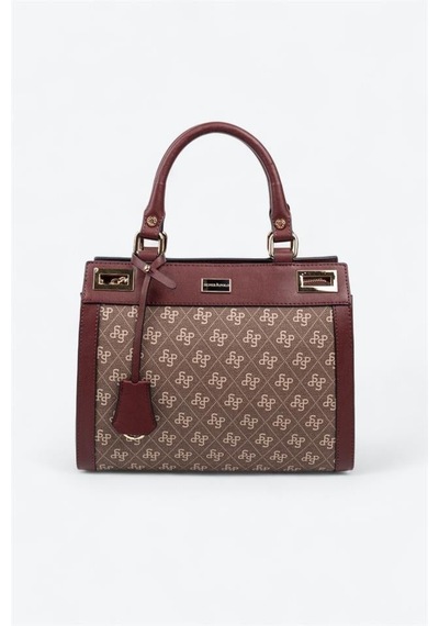 Silver Polo Sp1174 Kadın El Çantası Monogram Kahve-bordo