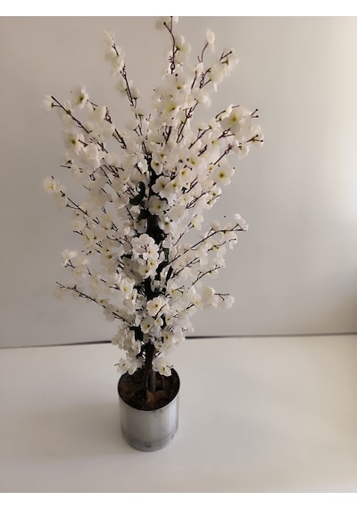 Rüzgar Yapay Çiçekçilik 120 Cm Erik Dalı Ağacı Beyaz