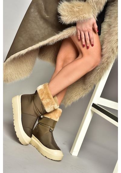 Fox Shoes T476434004 Haki Kumaş Kadın Bot Haki-kumaş Haki