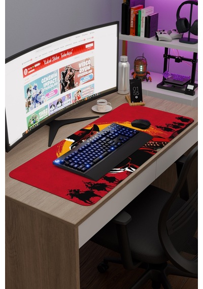 Red Dead Redemption 2 Dikişli Kauçuk Oyuncu Mousepad V2 - 90x40 Xxl Gaming Mouse Pad