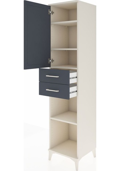 Hyperion Dolap 4 Raflı 2 Çekmeceli 44x44x195 Aytaşı-antrasit Aytası