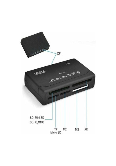 26 İn 1 Çoklu Kart Okuyucu Usb Sd Sdhc Mini Micro Sd Memory Stick Duo M2 Mmc Xd Cf