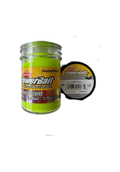 Berkley Power Bait Natural Scent Glitter Chartreuse Garlic