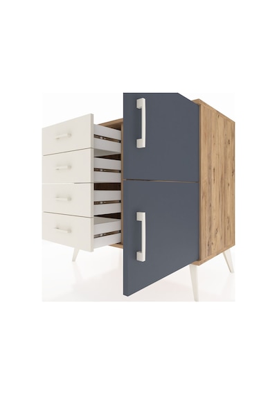 Hyperion Şifonyer Tek Raflı 4 Çekmeceli 2 Kapaklı 88x44x80 Çam-antrasit/aytaşı Antrasit/aytaşı Hyperion Şifonyer Tek Raflı 4 Çekmeceli 2 Kapaklı 88x44x80 Çam-antrasit/aytaşı Antrasit/aytaşı