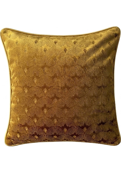 "palmira" Kadife Dokulu Kırlent Kılıfları - 45x45 Hardal