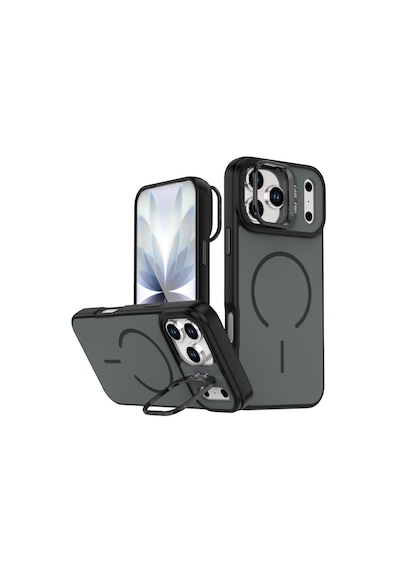 Apple Uyumlu iPhone 17 Pro Max  Flexa Magsafe Kapak Şeffaf Darbe Emici İnce Premium Kılıf Siyah