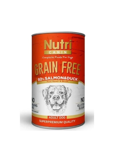 Nutri Canin Tahılsız %92 Somon ve Ördekli Konserve Yetişkin Köpek Maması 400 G