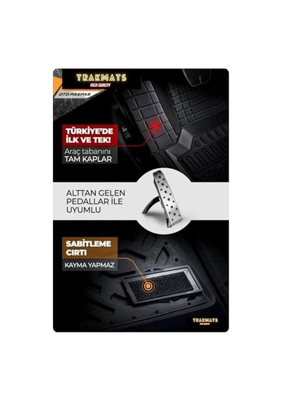Trakmats Kyb43992 2015 4d Universal Estetik Ve Konforlu Oto Paspas Adk Siyah Volvo S60 İle Uyumlu Açık Bej