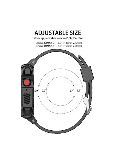 Koodmax -  Apple Uyumlu  Watch  Spor Kordon Kayış 1 2 3 4 5 6 7 8 Se Kasa Koruma 38mm 40mm 41mm