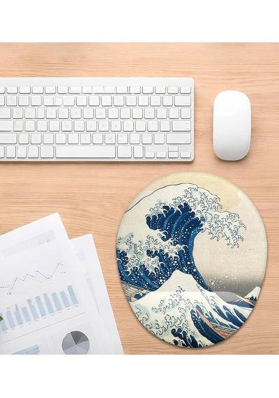 Hokusai Büyük Dalga Bilek Destekli Mouse Pad Çok Renkli