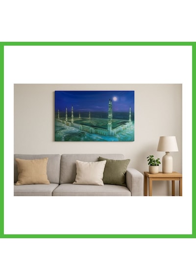 Vaveni Mescid-i Nebevi Duvar Tablosu Resmi - İslami Hediye Seçeneği 40x60 Cm Arz
