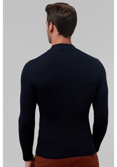 Twn Slim Fit Lacivert Rib Örgü Kazak 5ec0606317701 101