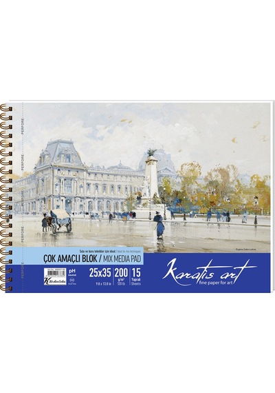 Karatis Resim Blok Spiralli Art 200 Gr 25x35 15 Yp