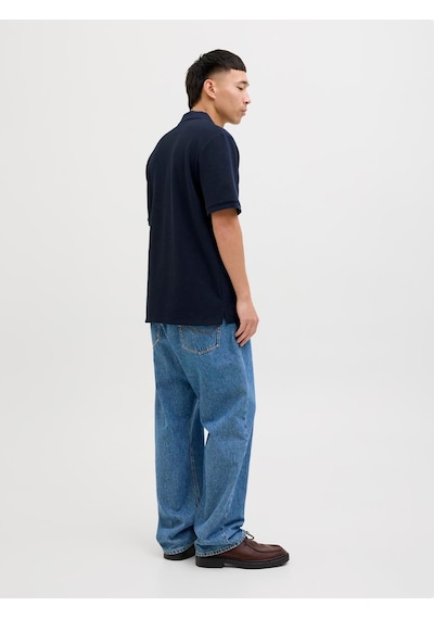 Jack & Jones Jjeaustın Zıp Polo Ss Noos Navy Navy