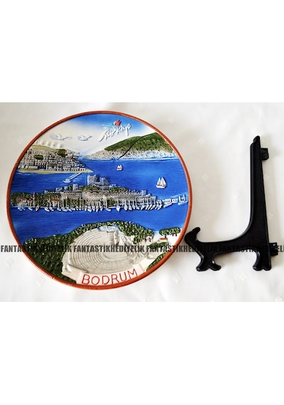 Bodrum Kale Ev Kabartmalı Bahçe Balkon Kapı Duvar Süsü Tabak Süs