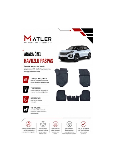 Peugeot 2008 2021 Model 4d Ekstra Havuzlu Paspas