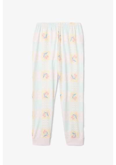 Penti Optik Beyaz Kız Çocuk Çıtır Çiçek Desenli Uzun Kollu Pamuklu 2'li Pijama Takımı