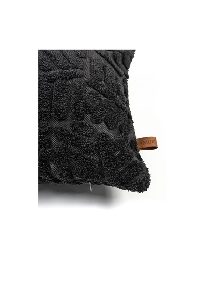 Bohem Özel Tasarım Punch Panç Desen Dekoratif Dikdörtgen Kırlent Kılıfı 28x50 cm Forest Siyah