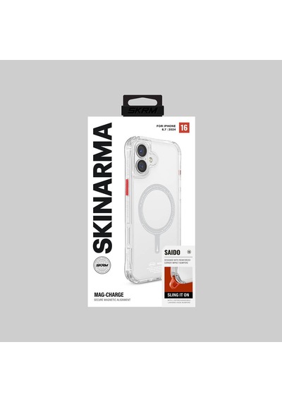 Apple iPhone 16 Plus Uyumlu Kılıf Magsafe Şarj Özellikli Şeffaf Airbag Tasarımlı Skinarma Saido Şeffaf