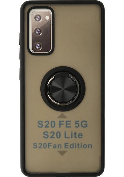 Mey İthalat Samsung Galaxy Uyumlu S20 Fe Kılıf Montreal Yüzüklü Silikon Kapak - Siyah