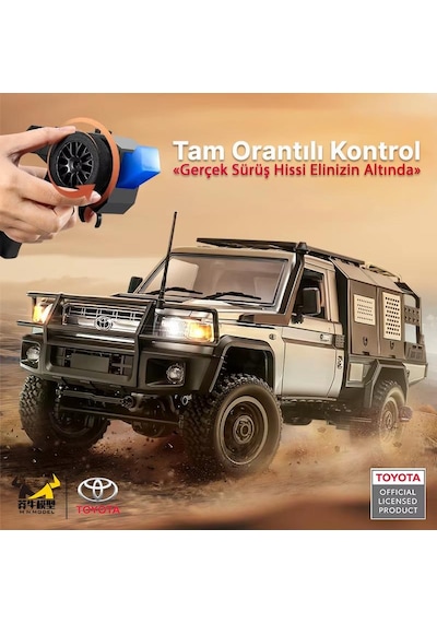 Mn Model Mn82s 1/12 Supertourer Toyota Land Cruiser Lc79 4wd Rc Model Uzaktan Kumandalı Araba Crawler Offroad Truck Rtr Lisanslı Siyah+dahili Işık Seti
