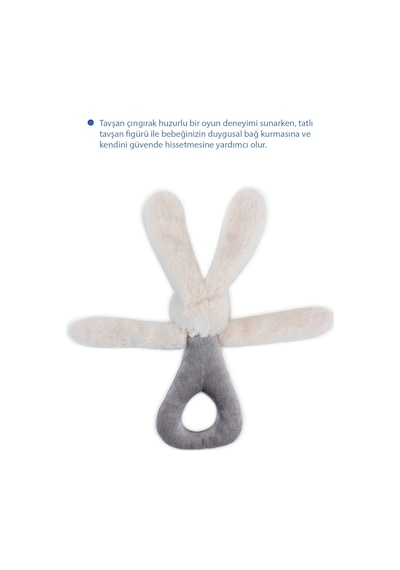 Babyjem Tutmalı Çıngıraklı Mini Peluş Tavşan Taş 842