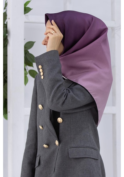 Vissona Twill İpek Eşarp Gül Kurusu-1-