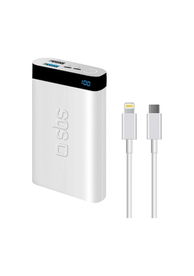 Sbs İntelligent Fast Charge 10.000mAh Led 2M Lightning Powerbank