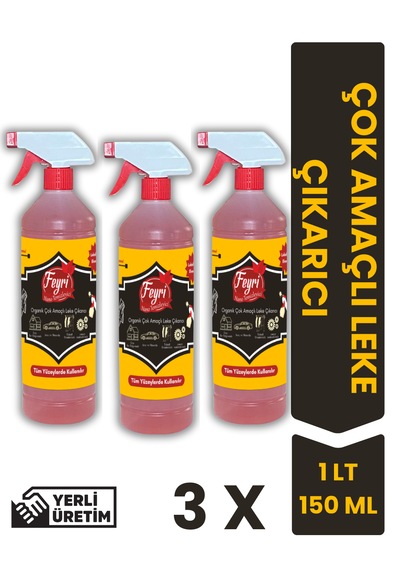 Leke Çıkarıcı Çok Amaçlı Organik Doğal Temizlik Spreyi 3 x 1 L