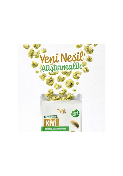 Dondurularak Kurutulmuş Kivi 18 G Freeze Dried Meyve Cipsi Çıtır Meyve Kurusu 6 Adet