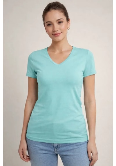 Butik İstanbul T-shirt V Yaka Slim Fit Likralı Tişört Günlük Basic Body - Turkuvaz Turkuaz Butik İstanbul T-shirt V Yaka Slim Fit Likralı Tişört Günlük Basic Body - Turkuvaz Turkuaz