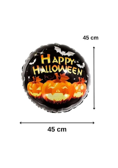 Happy Halloween Bal Kabağı Tasarımlı 45x45 Cm Folyo Balon Halloween Cadılar Bayramı Parti Malzemesi