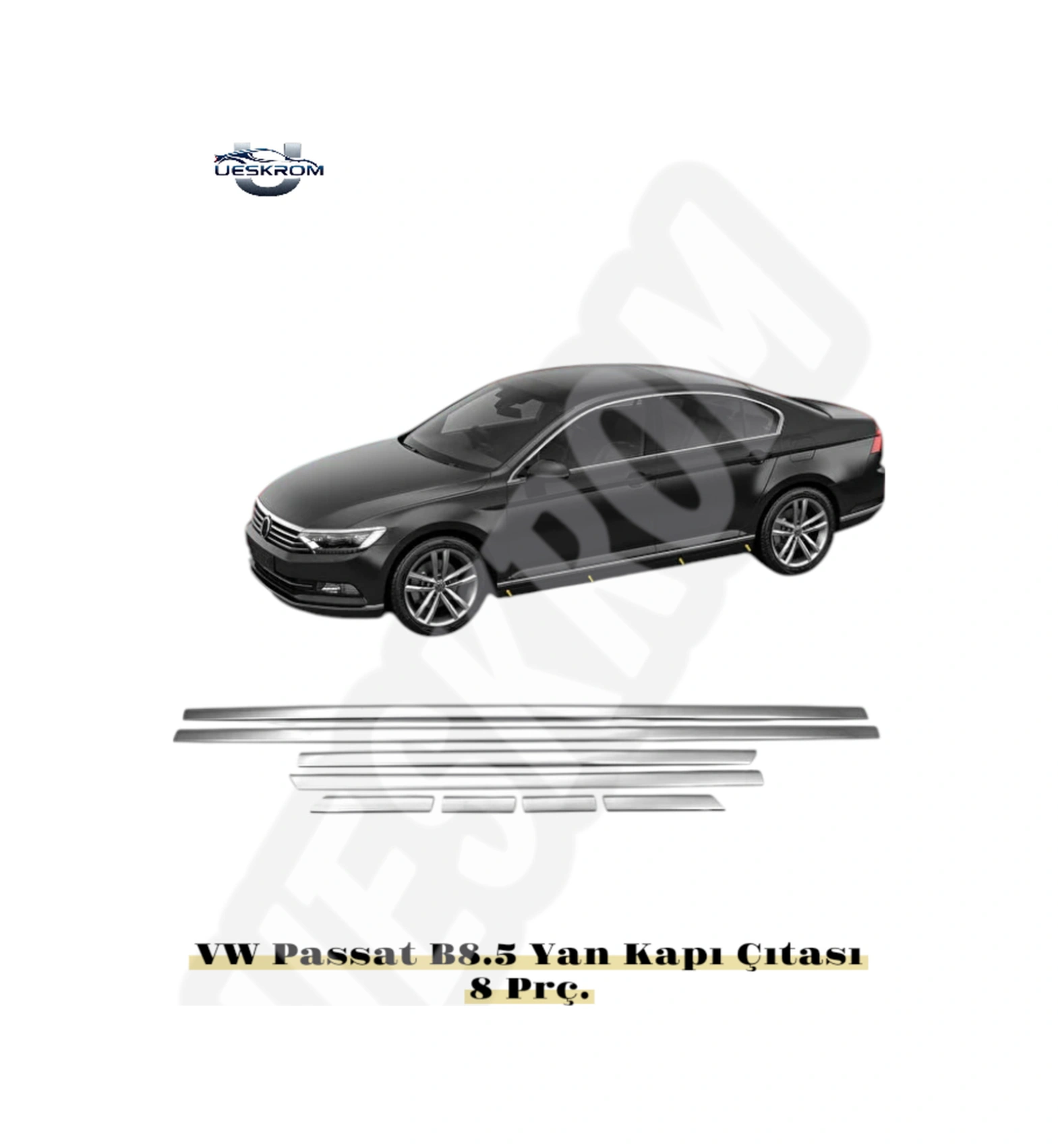 Ueskrom Passat B8.5 Krom Yan Kapı Çıtası 8 Prç 2019 Ve Üzeri