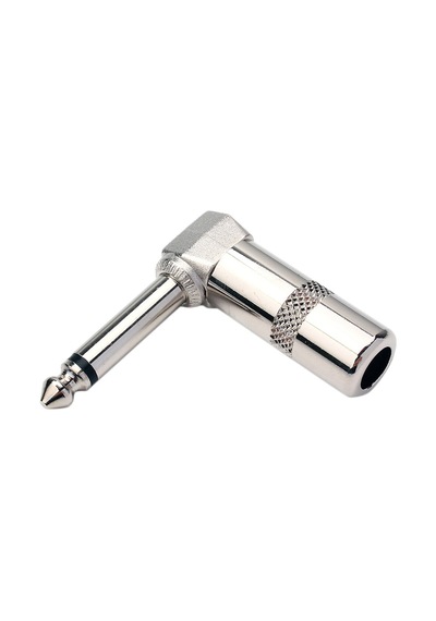 90 Derece Jack Lehim Konektörü 6.35mm Mono L Tip Metal Erkek Jack
