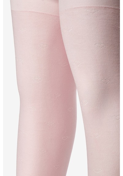 Le Mabelle Pembe Minik Kalp Desenli Kız Çocuk Külotlu Çorap Pembe