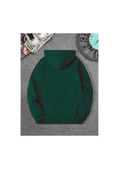 Medinenur Eşsiz Desen Kalın İçi Yumuşacık Sweatshirt Yeşil