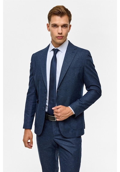 Süvari Lacivert Slim Desenli Mono Yaka 6 Drop Takım Elbise-38749 Lacivert Süvari Lacivert Slim Desenli Mono Yaka 6 Drop Takım Elbise-38749 Lacivert