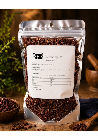Yuandong Kırmızı Sichuan Biber 100 Gr Çin Mutfağı Baharatı Aromatik Ve Hafif Narenciye Tatlı Özel Biber