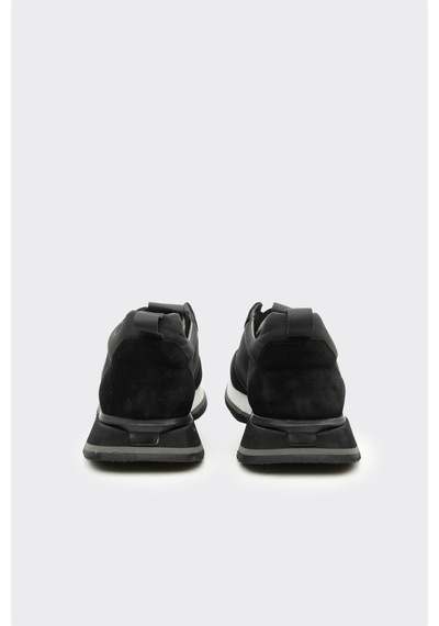Derinet Hakiki Deri Comfort Erkek Sneaker Siyah Süet Siyah Süet